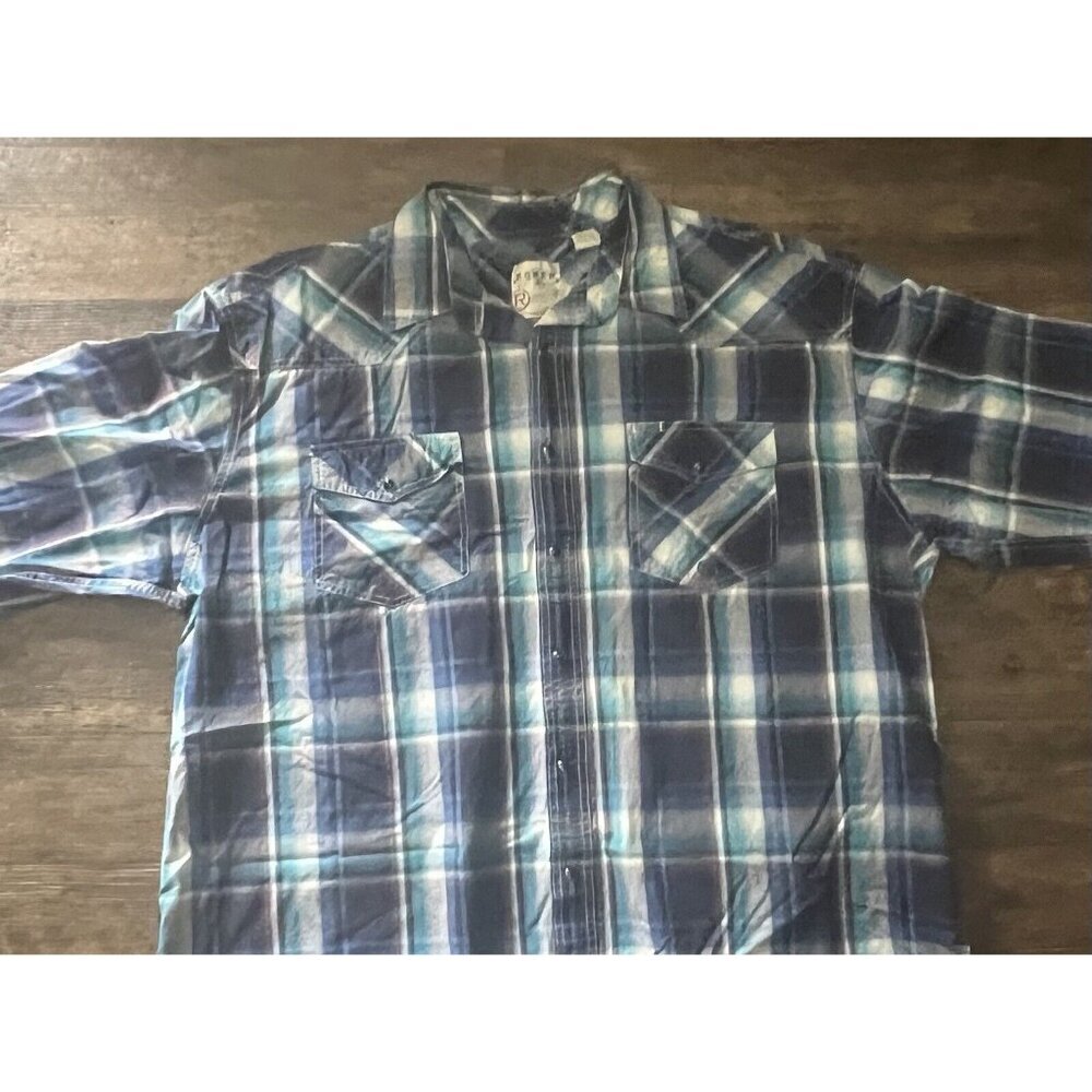 Roper Men's‎ Western Snap Button Down Foil Trim Long Sleeve Shirt Size 2XL
